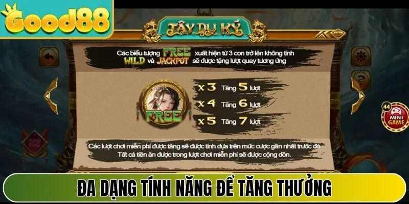 Đa dạng tính năng để tăng thưởng