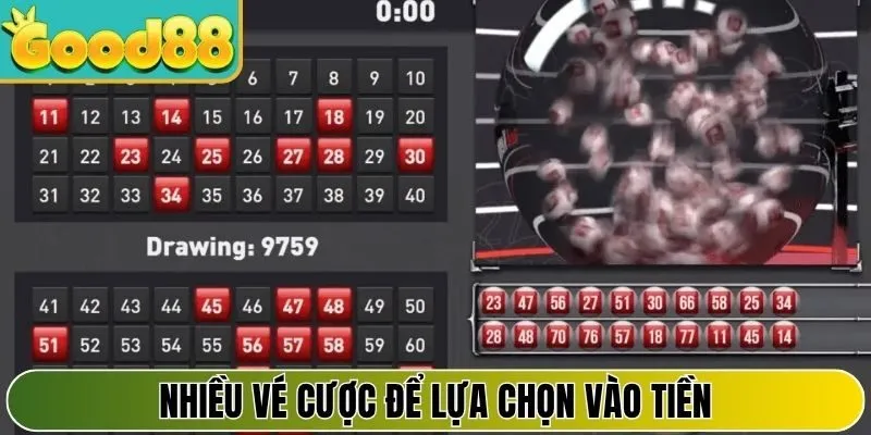 Nhiều vé cược để lựa chọn vào tiền