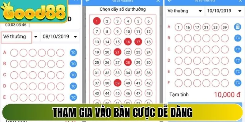 Tham gia vào bàn cược dễ dàng